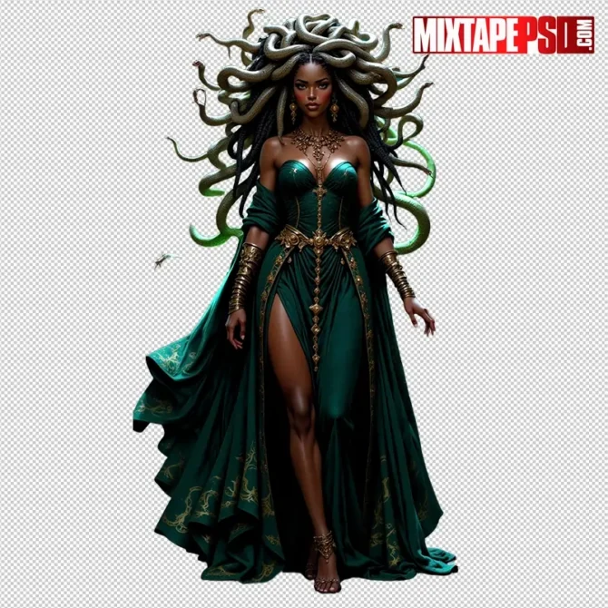 Halloween Medusa PNG – transparent Gorgon Queen model cutout for flyers and posters. halloween medusa png, medusa png, gorgon queen png, scary medusa cutout, transparent model png, halloween model png, horror png asset, flyer asset png, dj flyer png, mythic horror png, greek myth png, photoshop flyer elements, canva halloween png, poster design asset