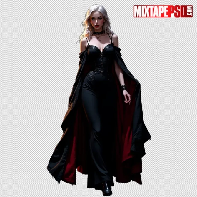 Halloween Vampire PNG – transparent model with bloody fangs for flyers and posters. halloween vampire png, vampire png, vampire model png, bloody fangs png, scary vampire png, halloween model png, transparent model png, horror png asset, flyer asset png, dj flyer png, club flyer asset, gothic vampire png, photoshop flyer elements, canva halloween png, spooky season png