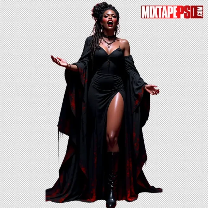 Halloween Vampire PNG – transparent model with bloody fangs for flyers and posters. halloween vampire png, vampire png, vampire model png, bloody fangs png, scary vampire png, halloween model png, transparent model png, horror png asset, flyer asset png, dj flyer png, club flyer asset, gothic vampire png, photoshop flyer elements, canva halloween png, spooky season png