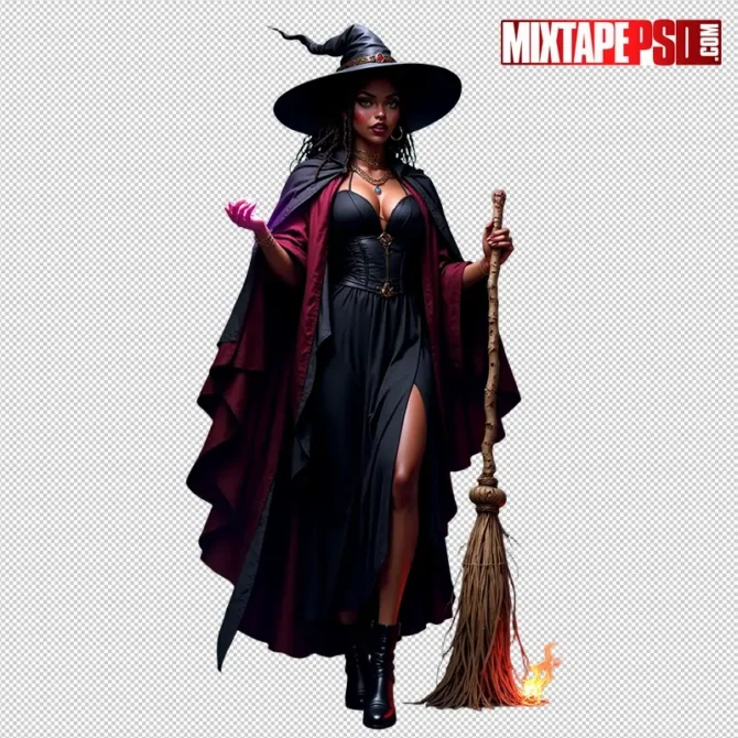 Halloween Witch PNG – transparent broom model cutout for flyers and posters. halloween witch png, witch with broom png, witch png transparent, scary witch png, witch model png, halloween png cutout, transparent model png, flyer asset png, dj flyer png, club flyer asset, gothic witch png, flying witch png, photoshop flyer elements, canva halloween png, spooky season png