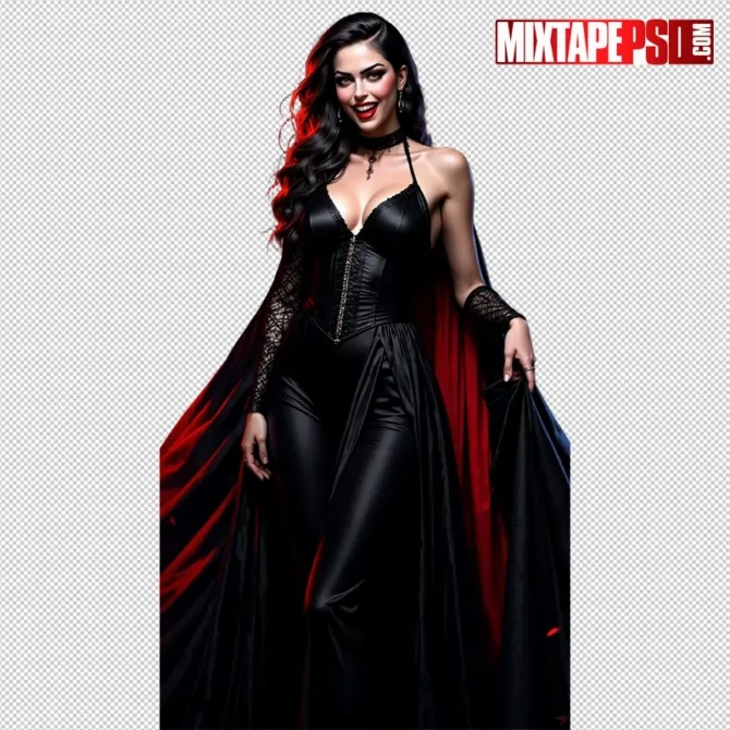 Halloween Vampire PNG – transparent model with bloody fangs for flyers and posters. halloween vampire png, vampire png, vampire model png, bloody fangs png, scary vampire png, halloween model png, transparent model png, horror png asset, flyer asset png, dj flyer png, club flyer asset, gothic vampire png, photoshop flyer elements, canva halloween png, spooky season png