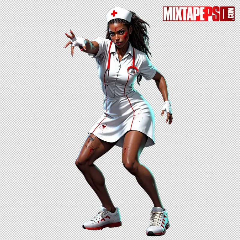 Halloween Zombie Nurse PNG 10