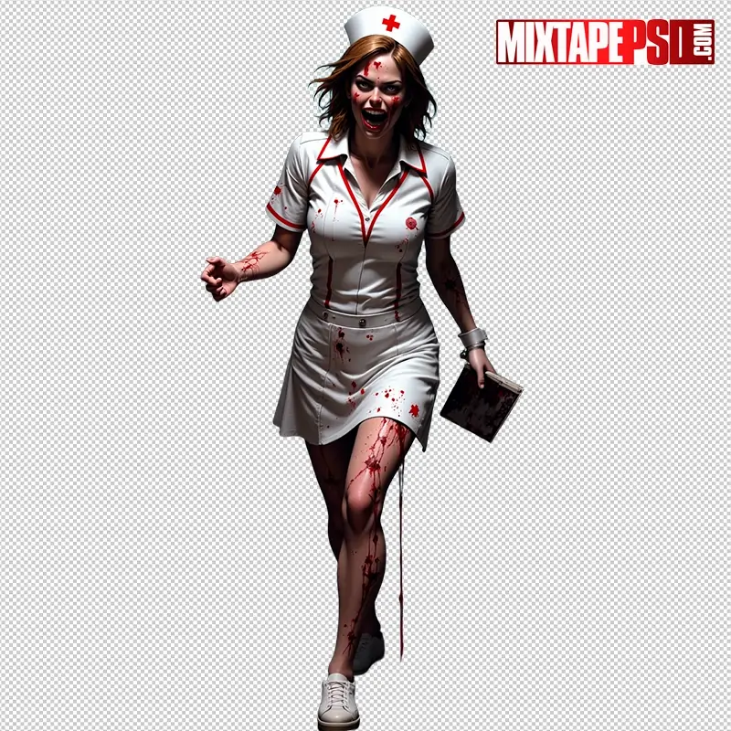 Halloween Zombie Nurse PNG 13