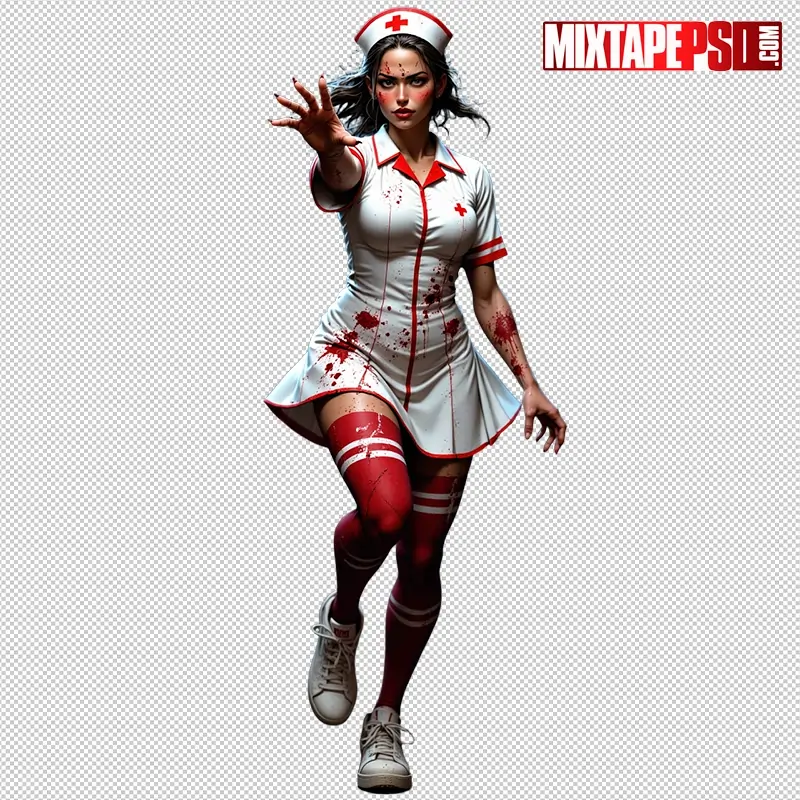 Halloween Zombie Nurse PNG 16
