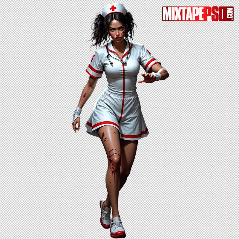 Halloween Zombie Nurse PNG 17