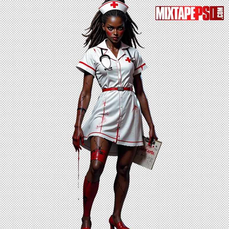 Halloween Zombie Nurse PNG 3