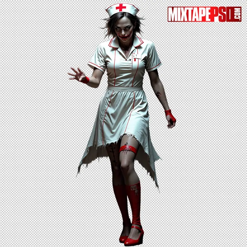 Halloween Zombie Nurse PNG 4