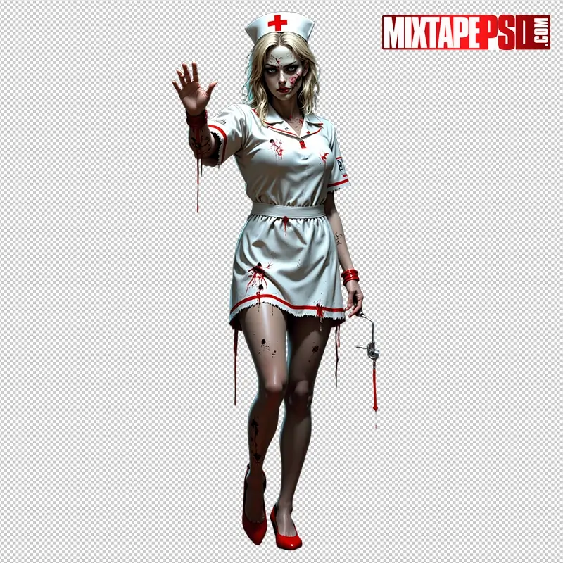 Halloween Zombie Nurse PNG 5