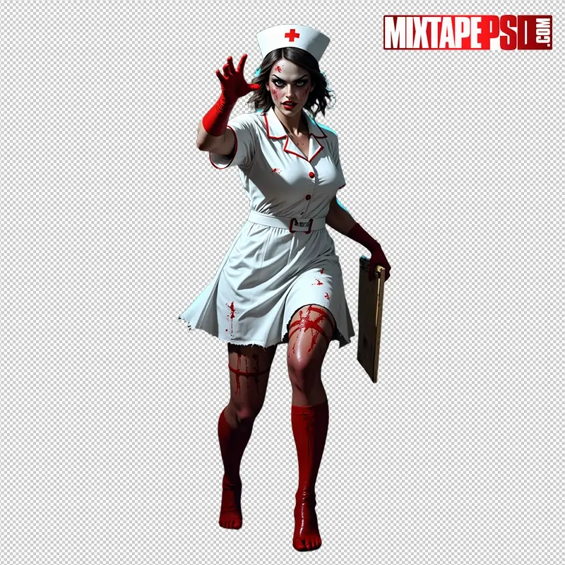 Halloween Zombie Nurse PNG 7