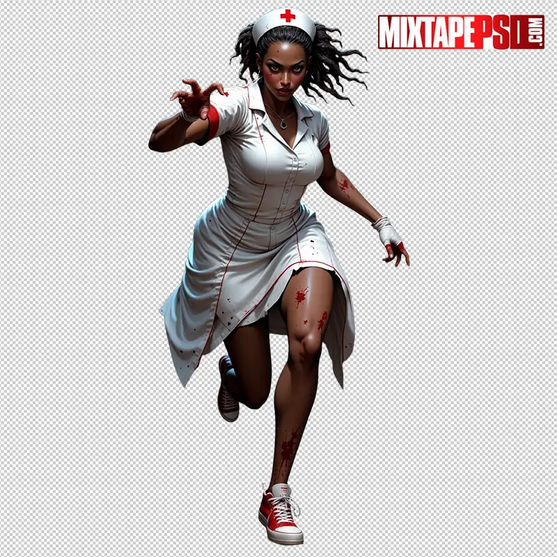 Halloween Zombie Nurse PNG 9