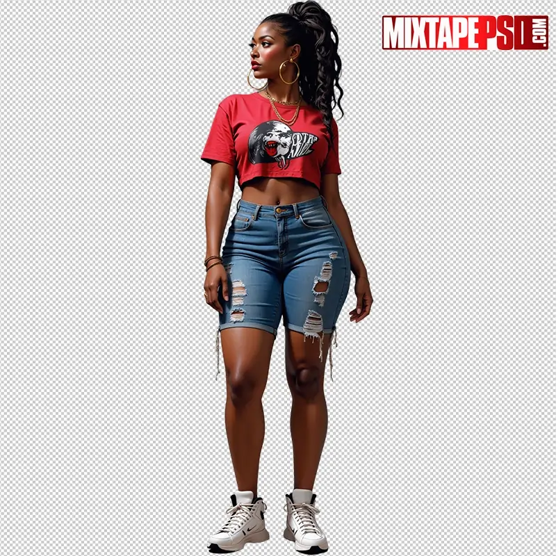 Hip Hop Female Model PNG 40