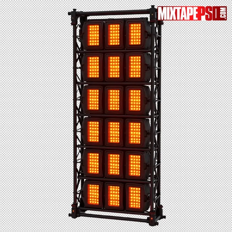 Stage Truss with Amber LED Panels PNG 10