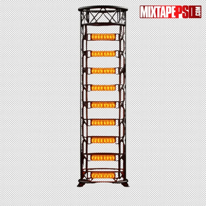 Stage Truss with Amber LED Panels PNG 12