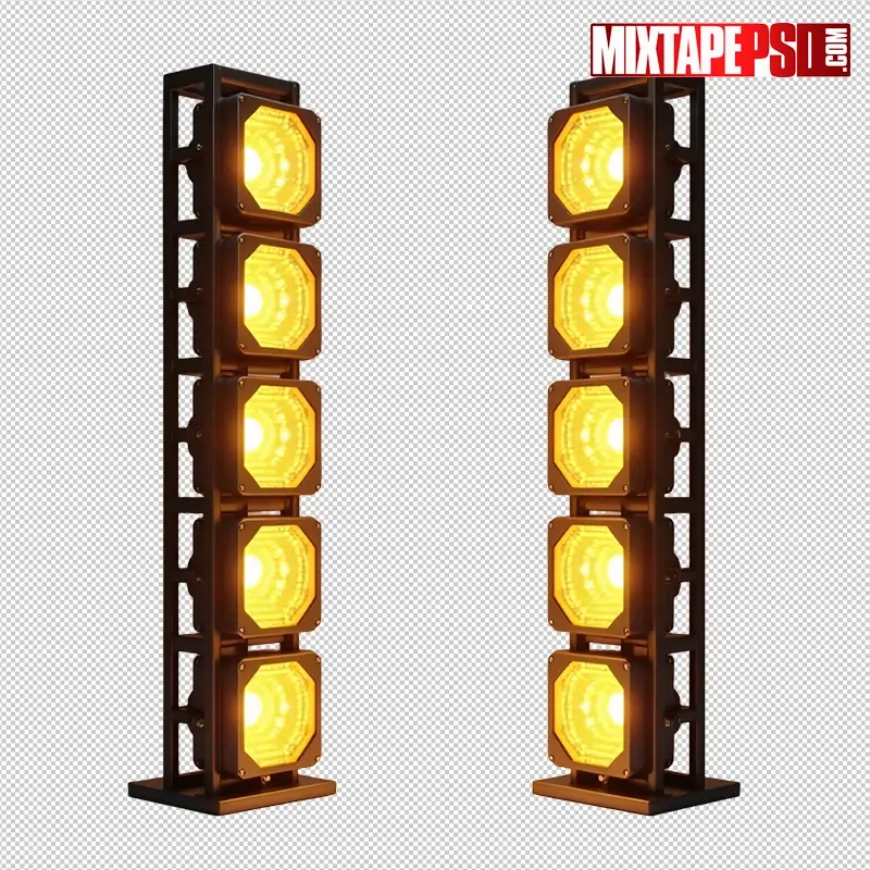Stage Truss with Amber LED Panels PNG 13