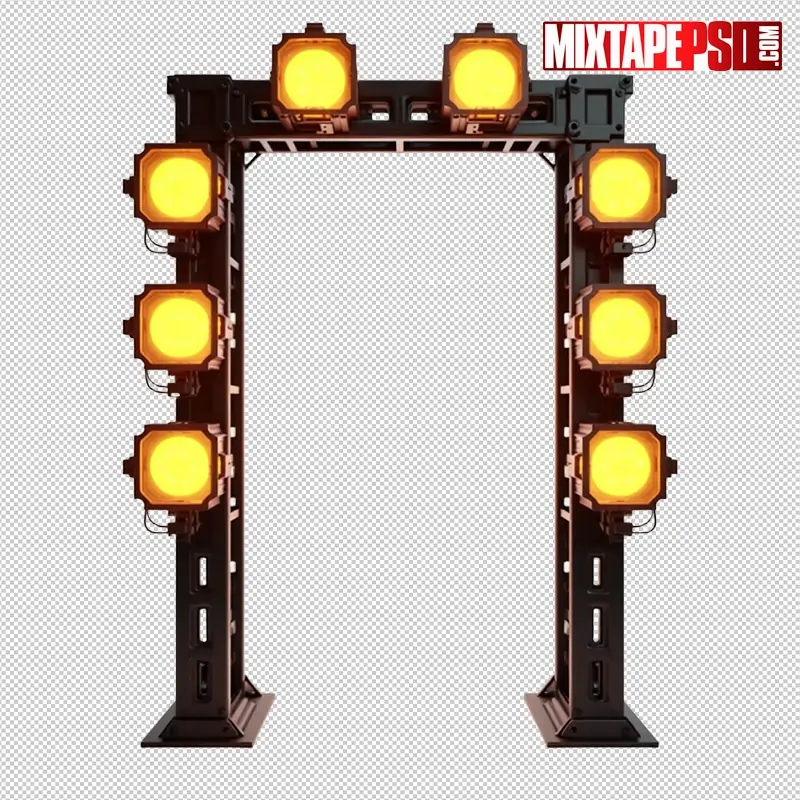 Stage Truss with Amber LED Panels PNG 14