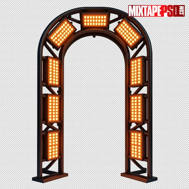 Stage Truss with Amber LED Panels PNG 20