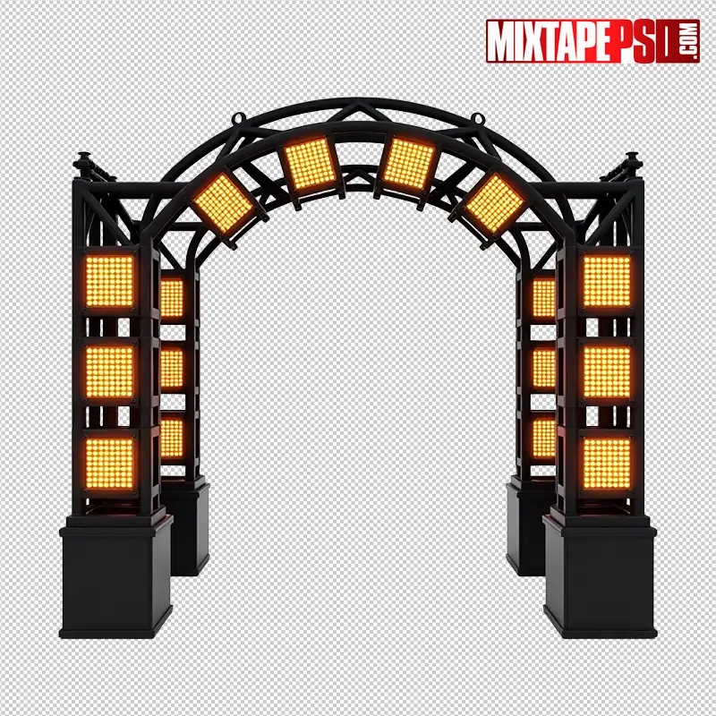 Stage Truss with Amber LED Panels PNG 21