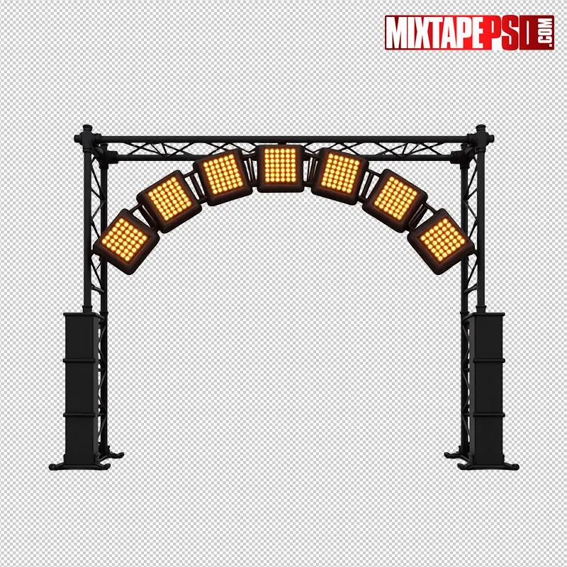 Stage Truss with Amber LED Panels PNG 22