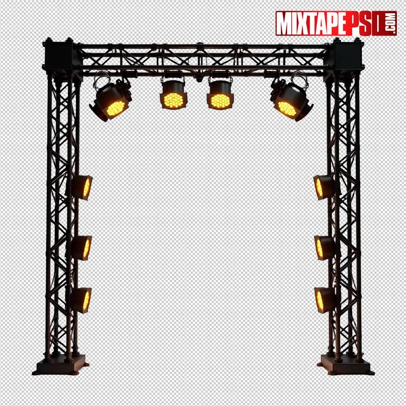 Stage Truss with Amber LED Panels PNG 24