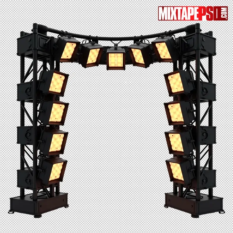 Stage Truss with Amber LED Panels PNG 25