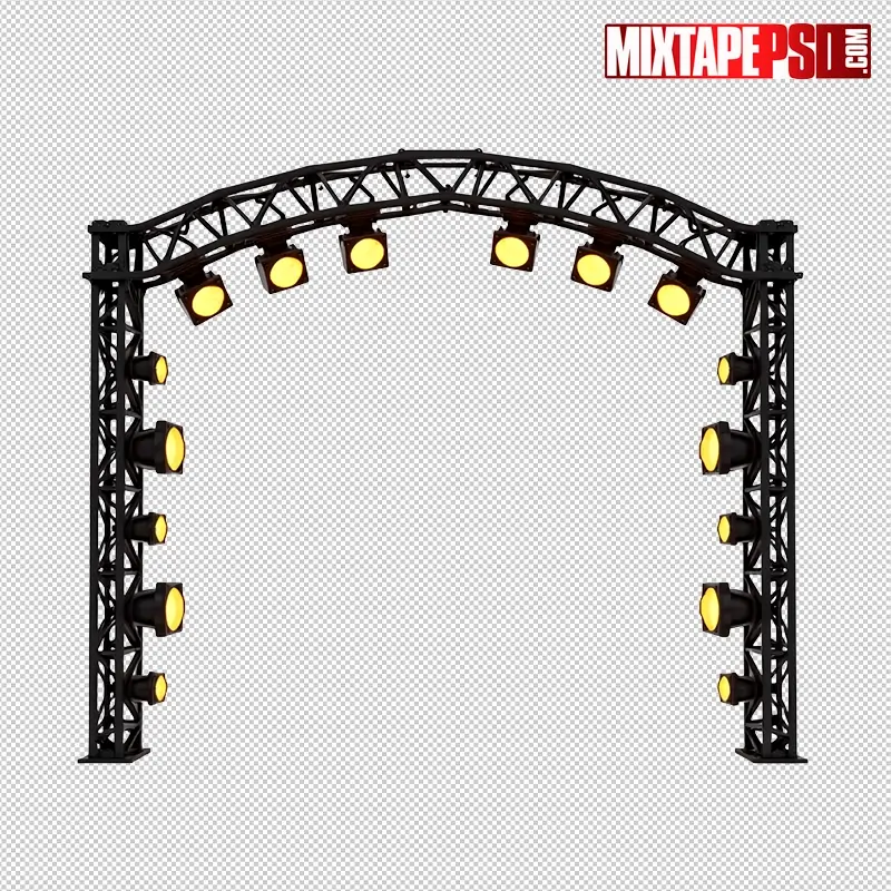 Stage Truss with Amber LED Panels PNG 26