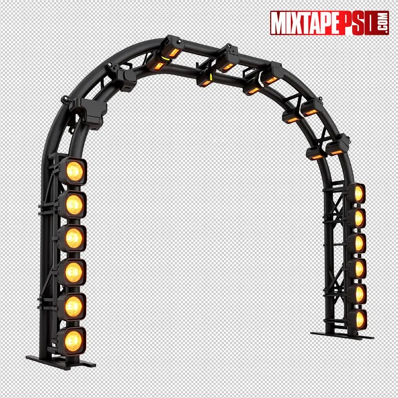 Stage Truss with Amber LED Panels PNG 27