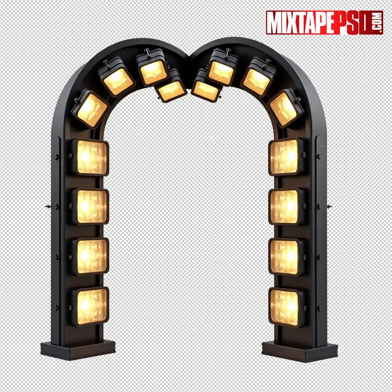 Stage Truss with Amber LED Panels PNG 28