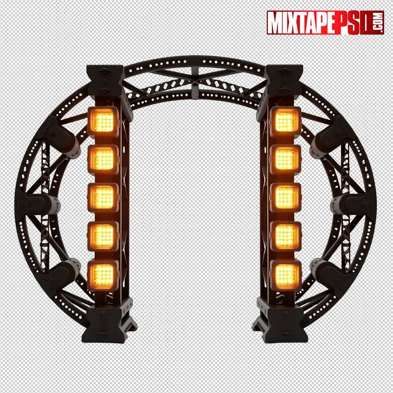 Stage Truss with Amber LED Panels PNG 29