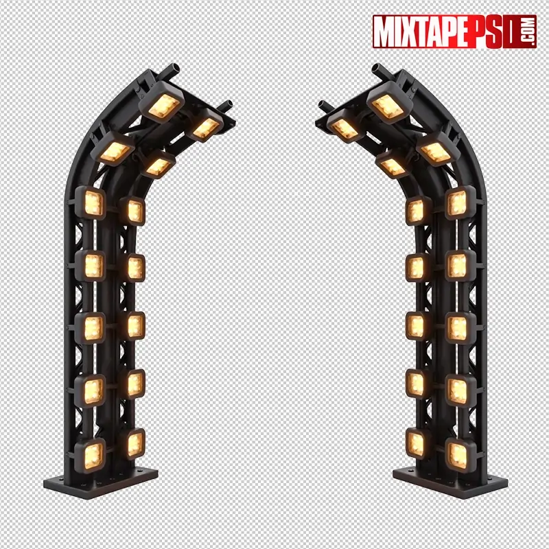 Stage Truss with Amber LED Panels PNG 31