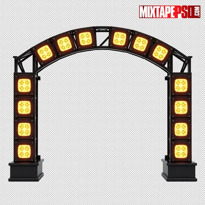 Stage Truss with Amber LED Panels PNG 32