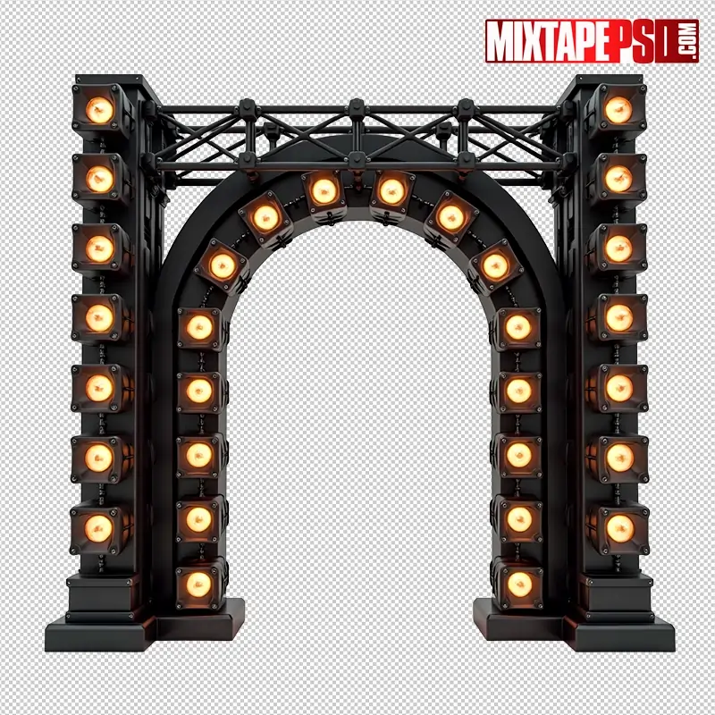 Stage Truss with Amber LED Panels PNG 36
