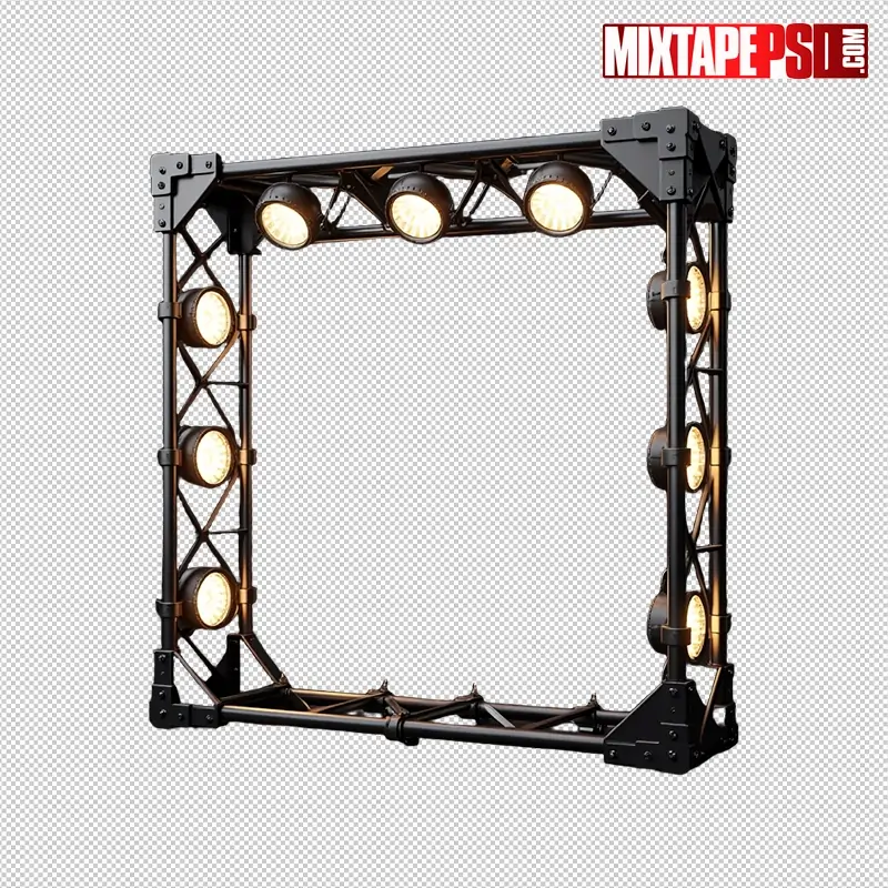 Stage Truss with Amber LED Panels PNG 37
