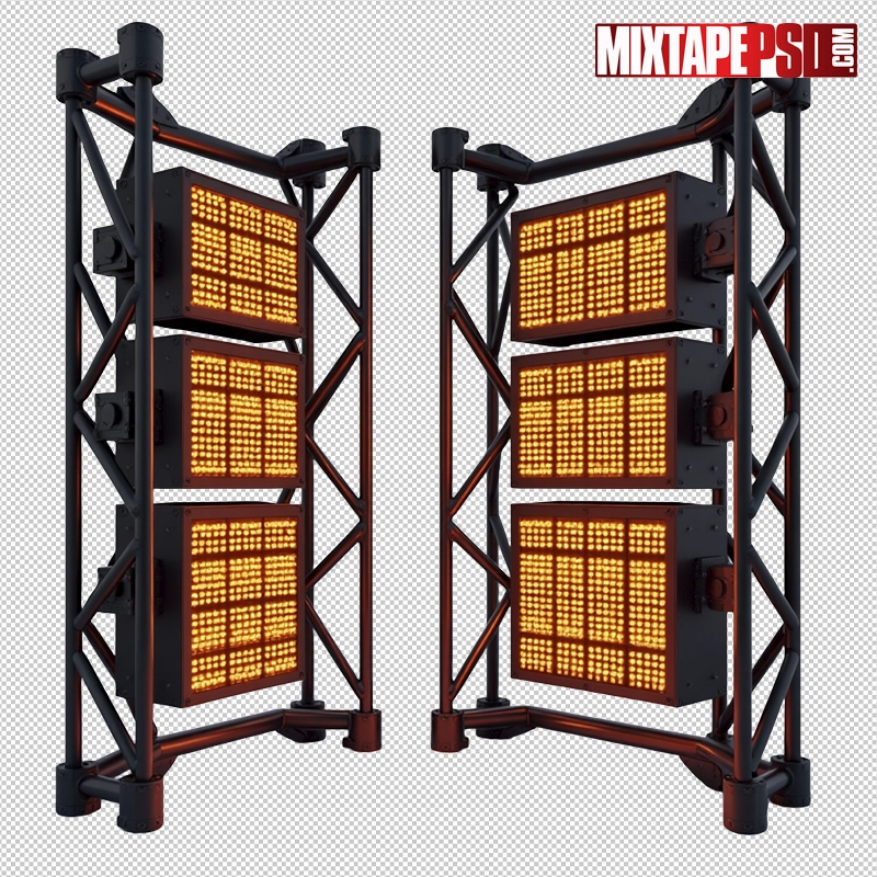 Stage Truss with Amber LED Panels PNG 4