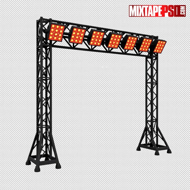 Stage Truss with Amber LED Panels PNG 48