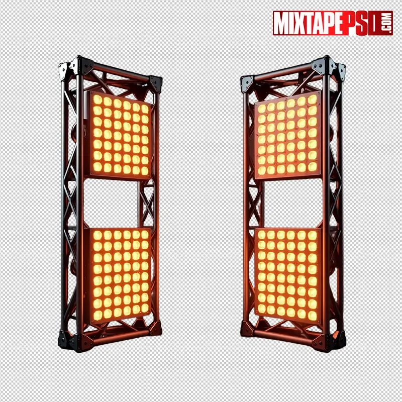 Stage Truss with Amber LED Panels PNG 5