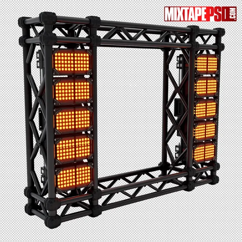 Stage Truss with Amber LED Panels PNG 7