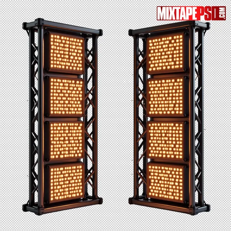 Stage Truss with Amber LED Panels PNG 9